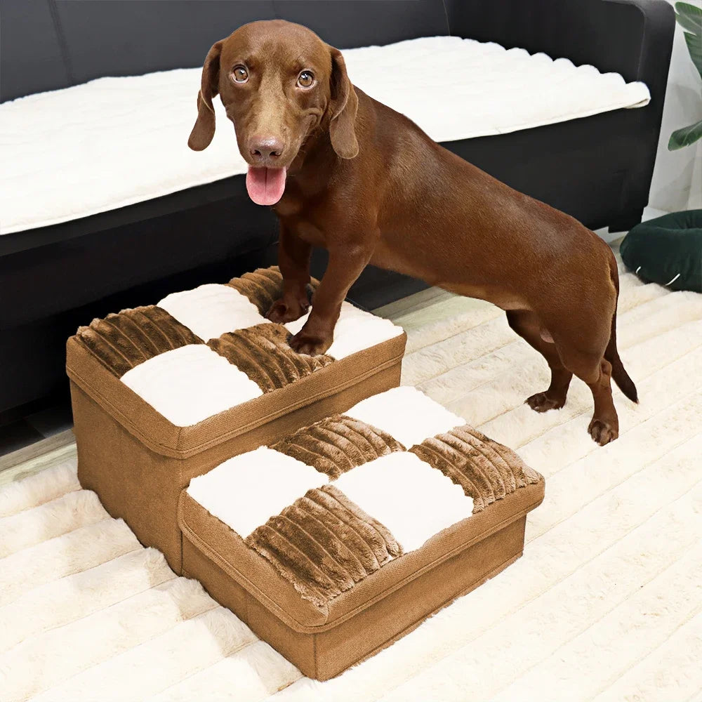 Foldable Dog Stairs with Hidden Storage (2 STEP)