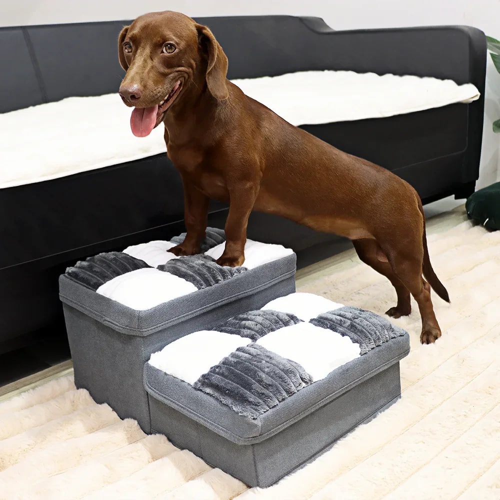 Foldable Dog Stairs with Hidden Storage (2 STEP)