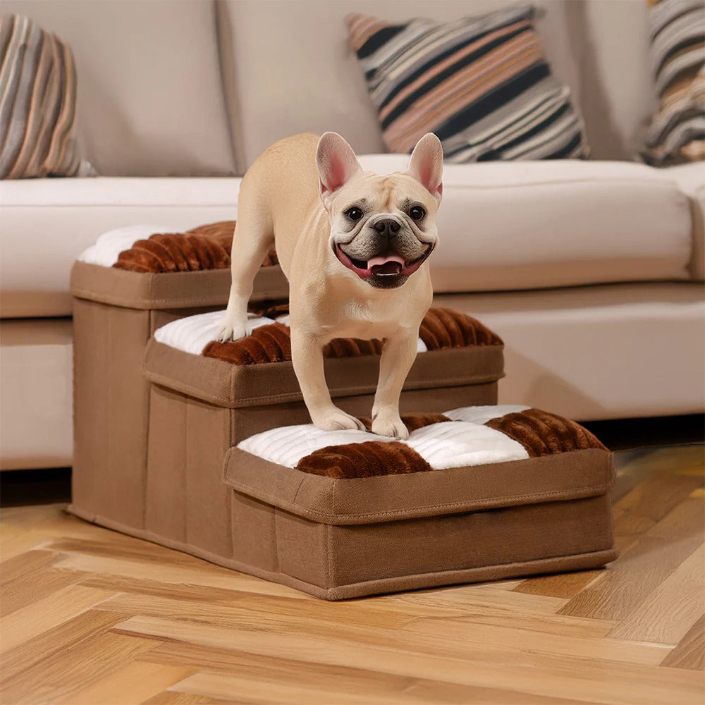 Foldable Dog Stairs with Hidden Storage (3 STEP)