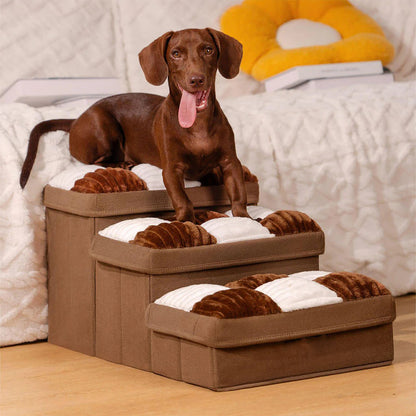 Foldable Dog Stairs with Hidden Storage (3 STEP)