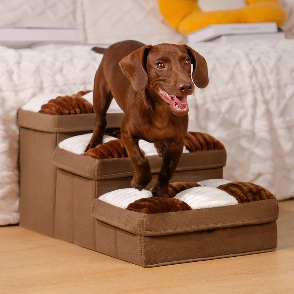 Foldable Dog Stairs with Hidden Storage (3 STEP)