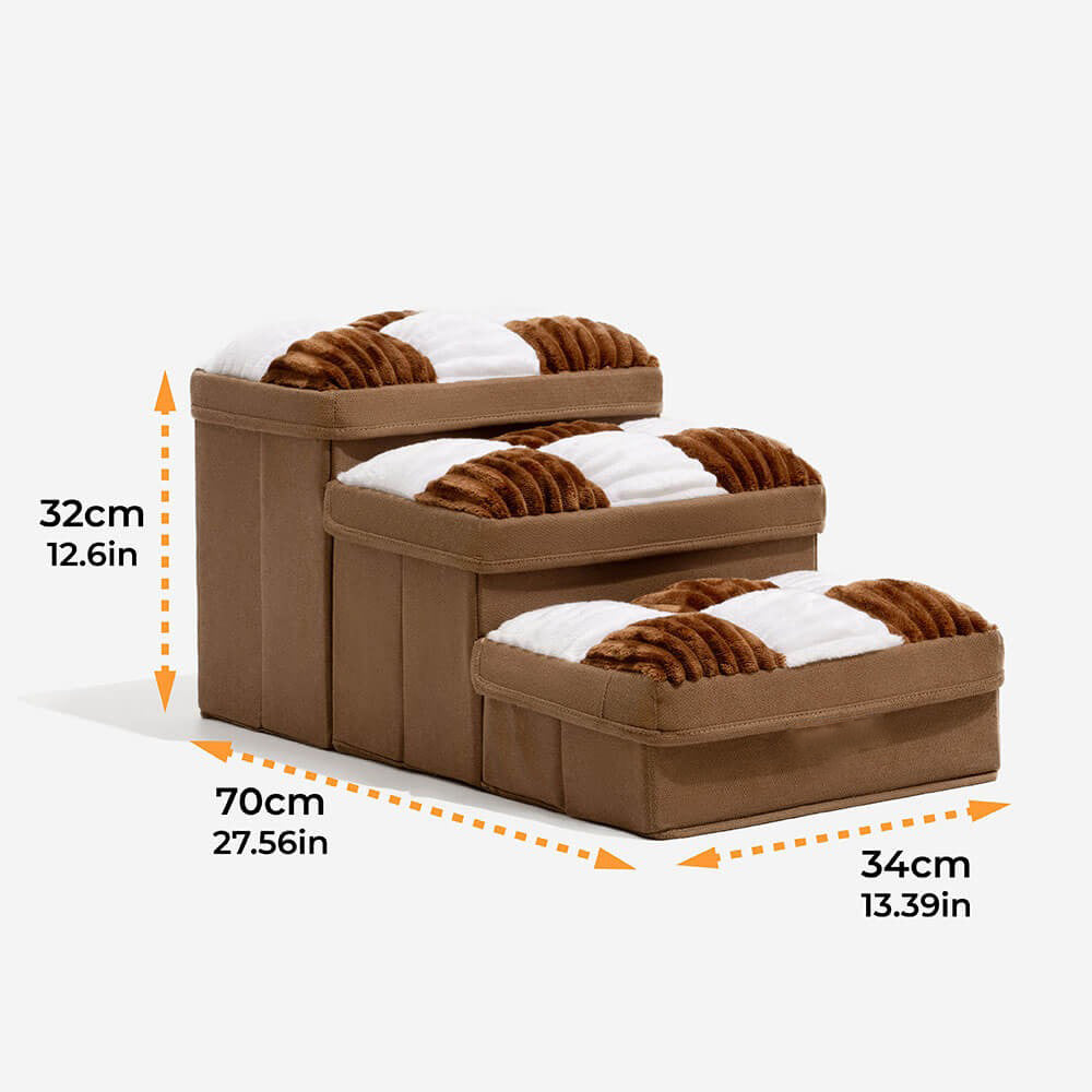 Foldable Dog Stairs with Hidden Storage (3 STEP)