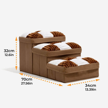 Foldable Dog Stairs with Hidden Storage (3 STEP)