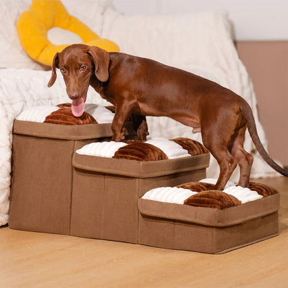 Foldable Dog Stairs with Hidden Storage (3 STEP)
