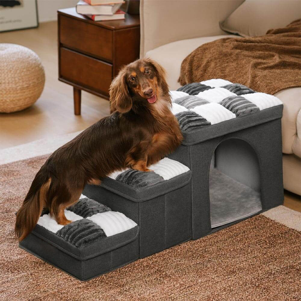 Foldable Dog Stairs with Hidden Storage (3 STEP)
