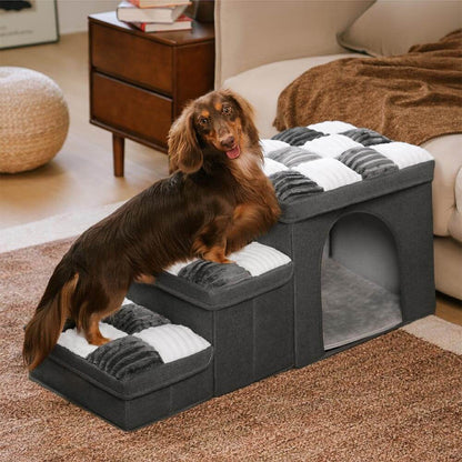 Foldable Dog Stairs with Hidden Storage (3 STEP)